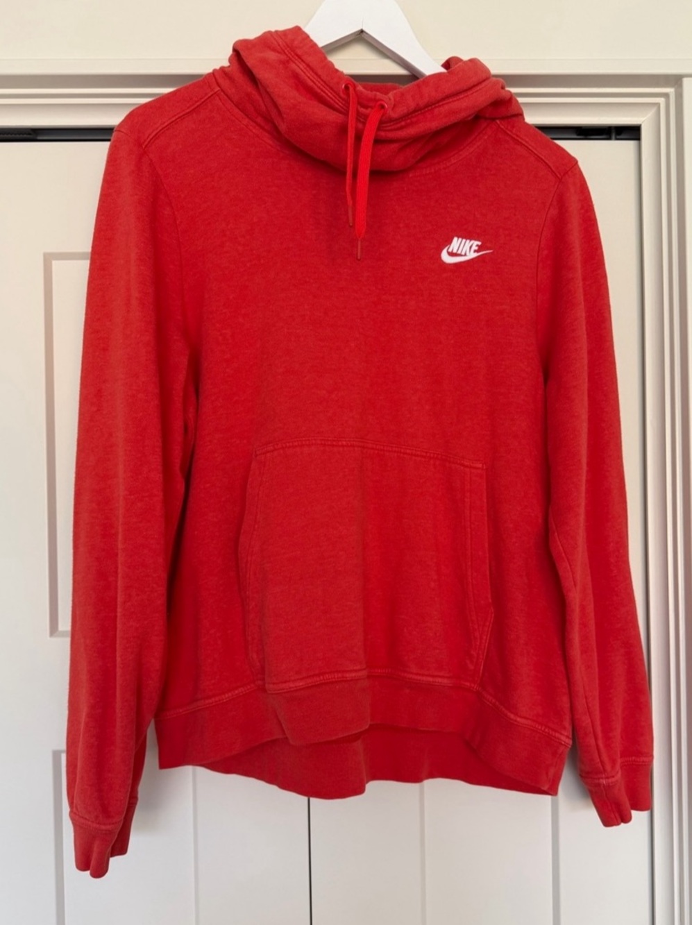 Nike Fleece Funnel-Neck Hoodie Red Large